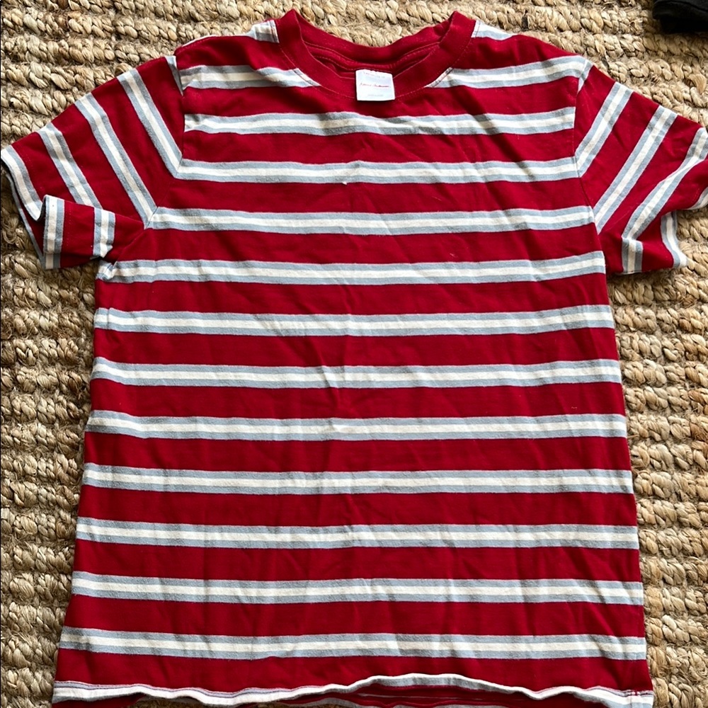 Red and White Striped Kids Shirt
